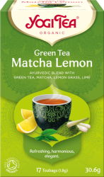 Bio Zelený čaj Matcha Citrón Yogi Tea 17 x 1,8 g